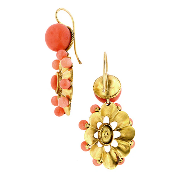 Victorian Coral Earring & Pin Set - Image 6