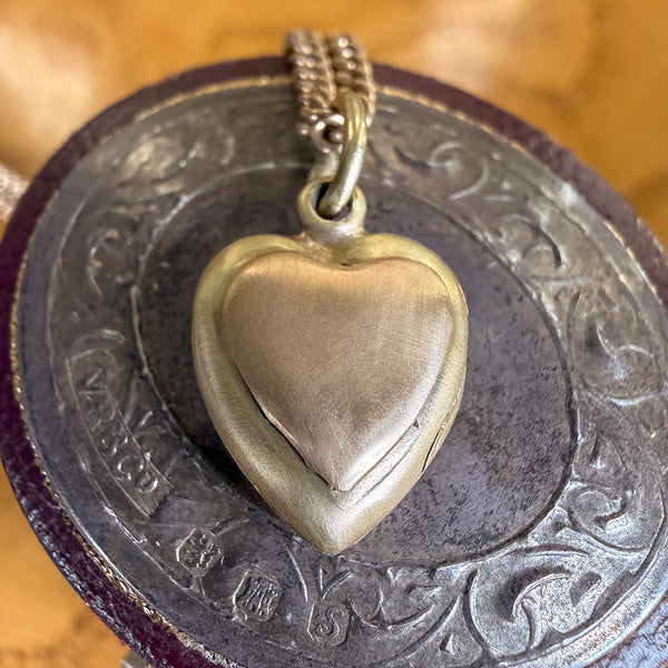 Victorian Diamond Heart Locket Pendant Necklace - Image 4