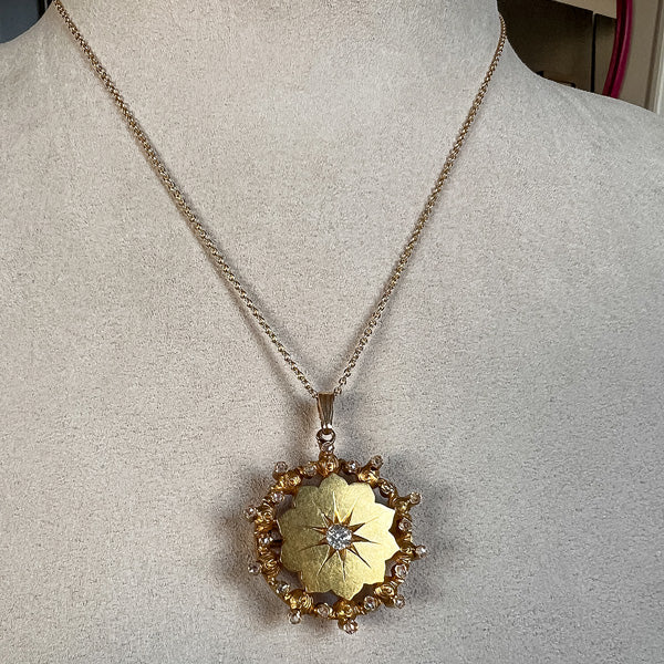 Antique Victorian Diamond Medallion, Old Euro 0.15ct - Image 2