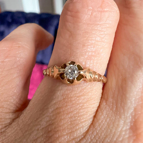 Victorian Diamond Ring, Old Euro 0.10ct.