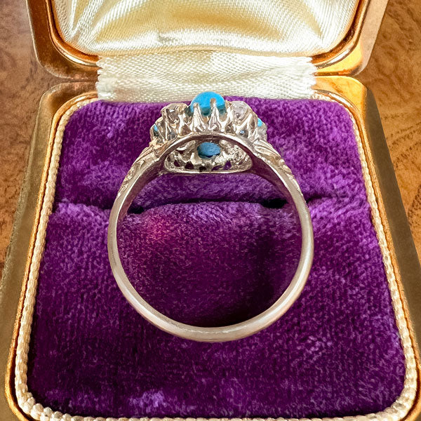 Victorian Old Mine Diamond & Turquoise Ring - Image 4