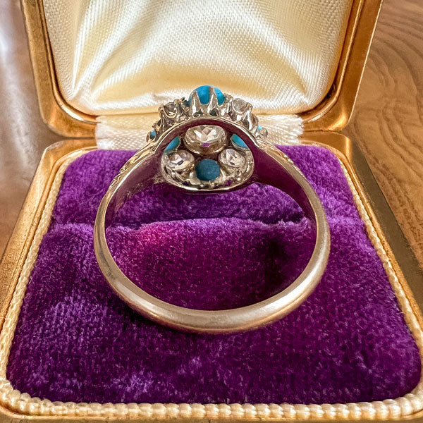 Victorian Old Mine Diamond & Turquoise Ring - Image 5