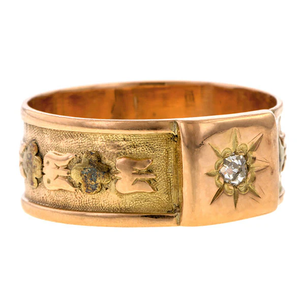 Victorian Diamond Wedding Band, Size 6 - Image 2
