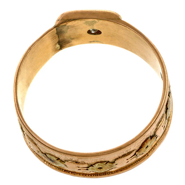 Victorian Diamond Wedding Band, Size 6 - Image 4