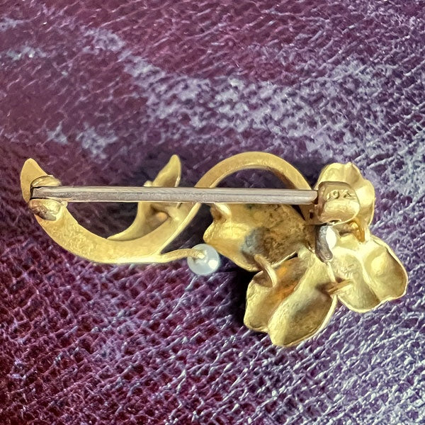 Victorian Enamel Flower Pin - Image 3