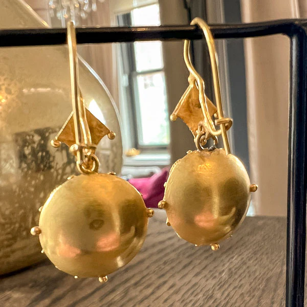 Victorian Etruscan Revival Drop Earrings - Image 4