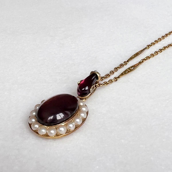 Victorian Garnet Snake Necklace - Image 3