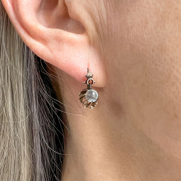 Victorian Moonstone Drop Earrings - Image 2