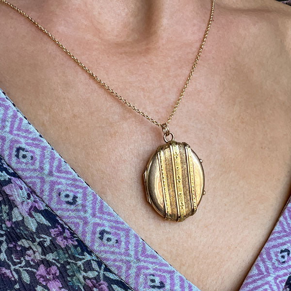 Antique Victorian Oval Locket, 1876 - Image 5