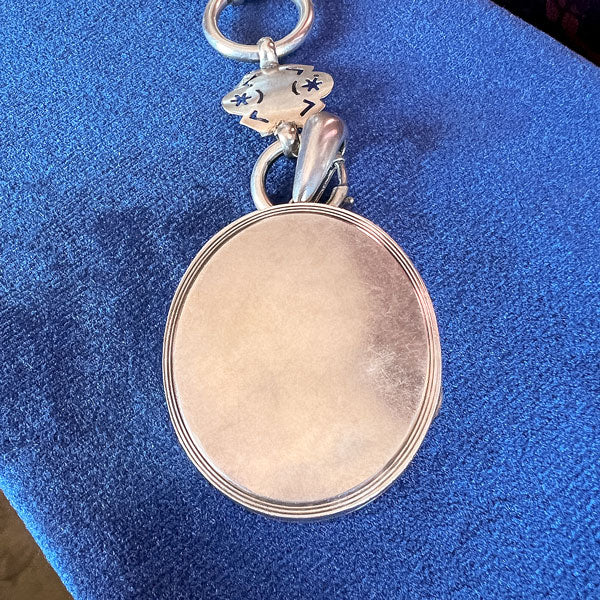 Victorian Silver Crane Locket & Collar - Image 3