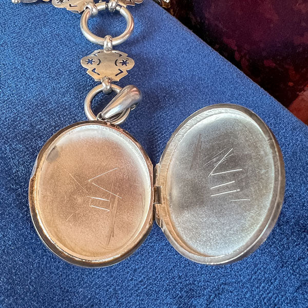 Victorian Silver Crane Locket & Collar - Image 4