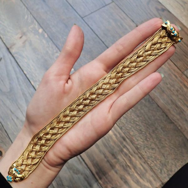 Victorian Turquoise Braided Bracelet - Image 4