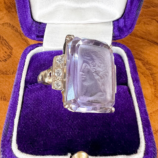 Vintage Amethyst Intaglio Ring - Image 3