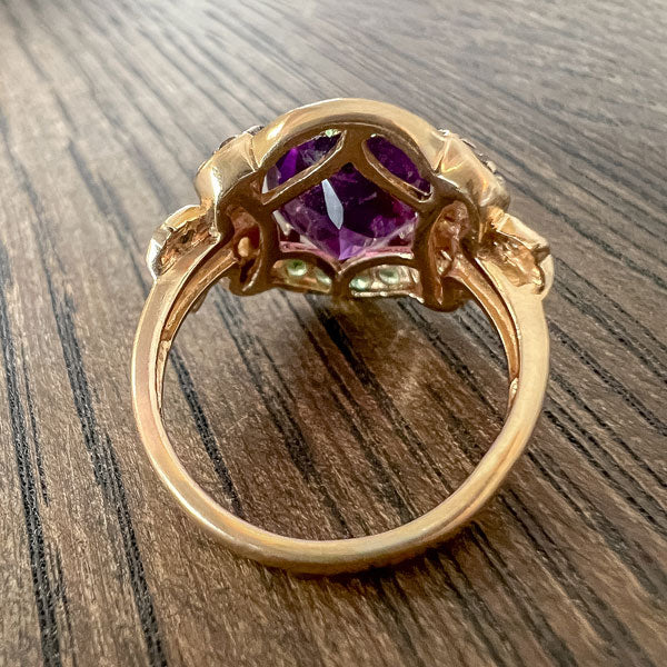 Vintage Amethyst, Tsavorite & Diamond Ring - Image 4