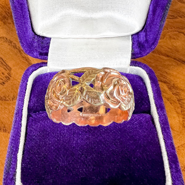 Vintage Rose Band Ring, Size 6 1/4 - Image 4
