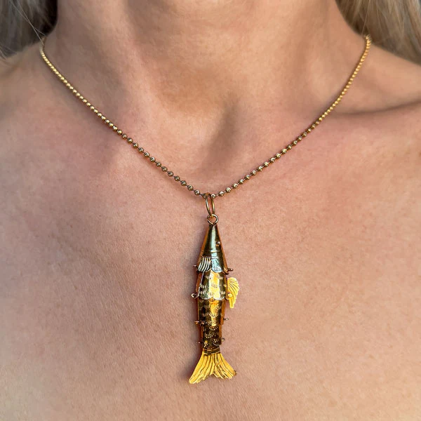 Vintage Articulated Fish Pendant