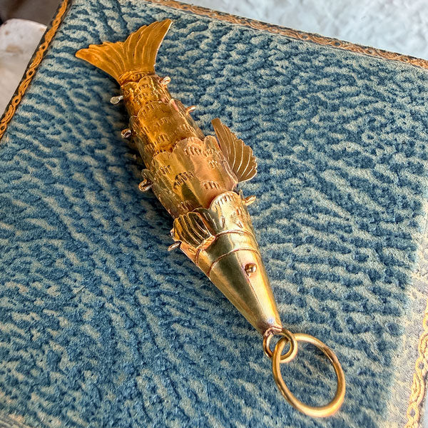 Vintage Articulated Fish Pendant - Image 2