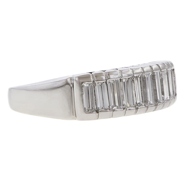 Vintage Baguette Diamond Wedding Band, Size 5 1/4 - Image 2