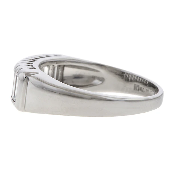 Vintage Baguette Diamond Wedding Band, Size 5 1/4 - Image 3