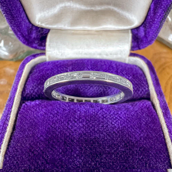 Vintage Baguette Diamond Eternity Band Ring, Size 4 3/4