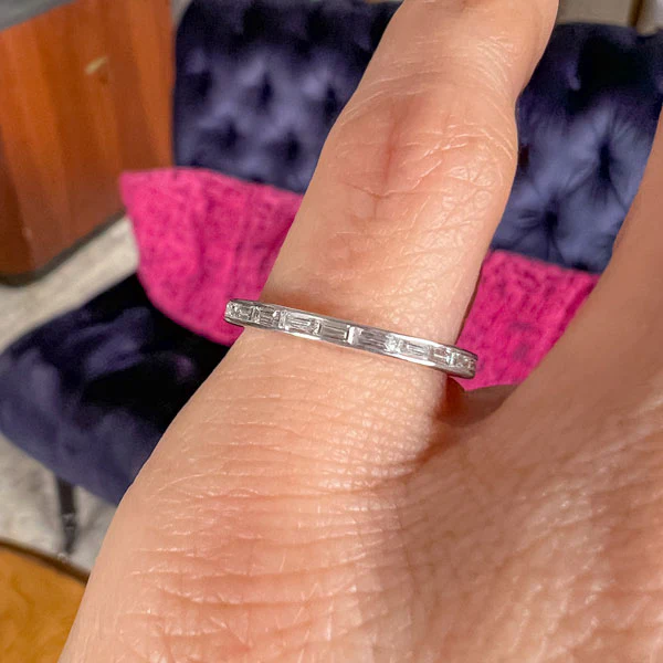 Vintage Baguette Diamond Eternity Band Ring, Size 4 3/4 - Image 2