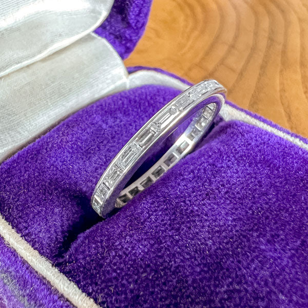 Vintage Baguette Diamond Eternity Band Ring, Size 4 3/4 - Image 3