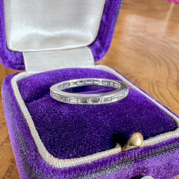Vintage Baguette Diamond Eternity Band Ring, Size 4 3/4 - Image 4