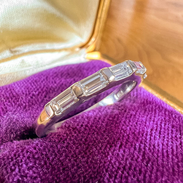 Vintage Baguette Diamond Wedding Band, Size 6 1/4 - Image 3