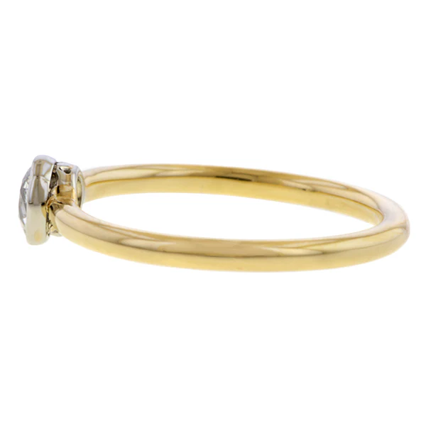 Vintage Bezel Set Engagement Ring, Old Euro 0.35ct. - Image 4