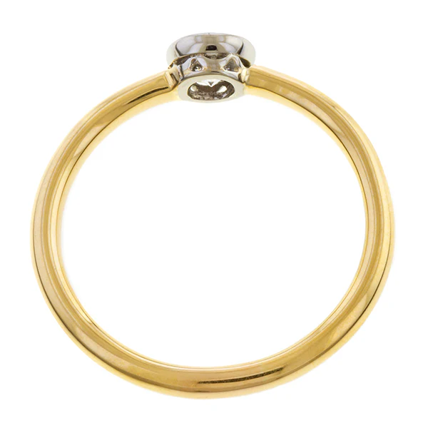 Vintage Bezel Set Engagement Ring, Old Euro 0.35ct. - Image 5