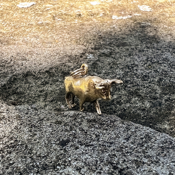 Vintage Bull Pendant Charm