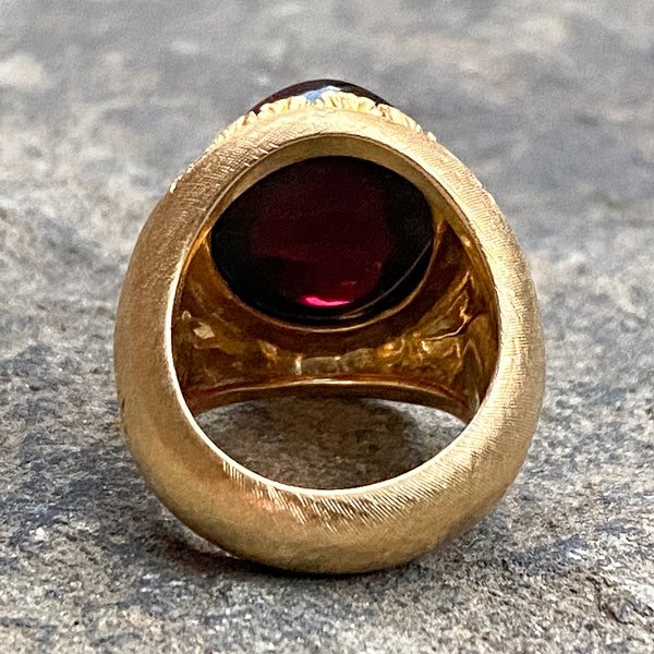 Vintage Cabochon Garnet Ring - Image 5