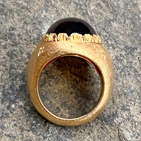 Vintage Cabochon Garnet Ring - Image 6
