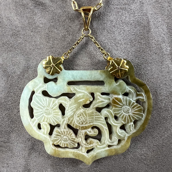 Vintage Carved Jade Pendant
