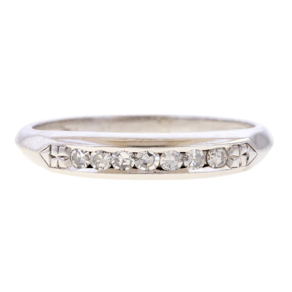 Vintage Diamond Wedding Band Ring, Size 7