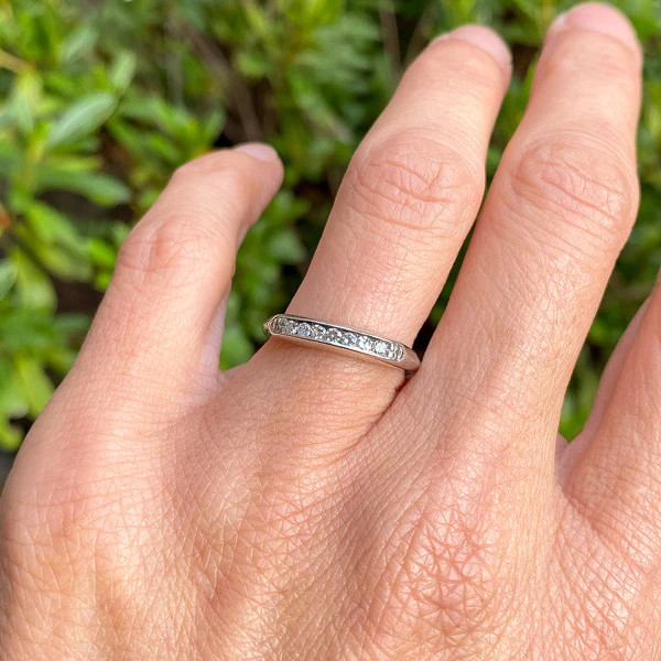 Vintage Diamond Wedding Band Ring, Size 7 - Image 2