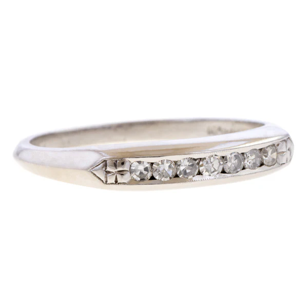 Vintage Diamond Wedding Band Ring, Size 7 - Image 3