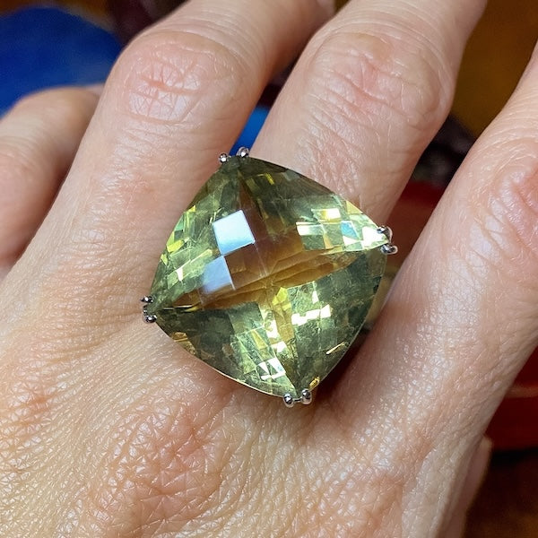 Vintage Citrine & Diamond Ring