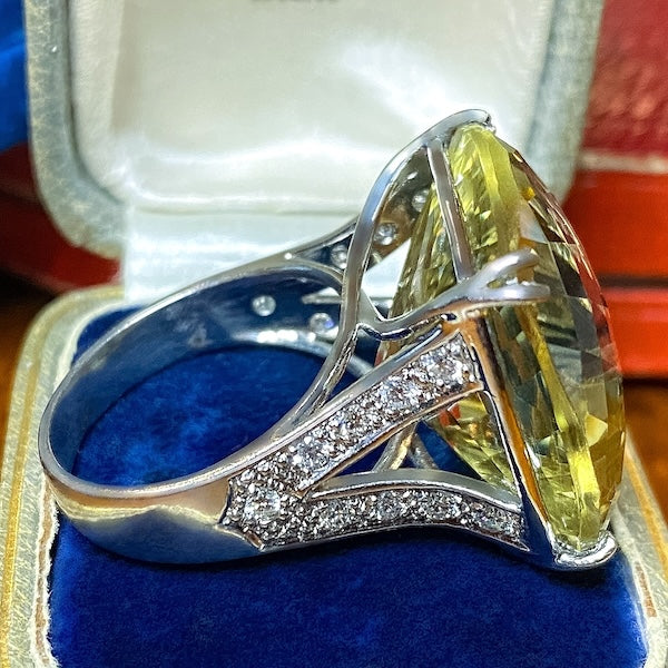 Vintage Citrine & Diamond Ring - Image 2