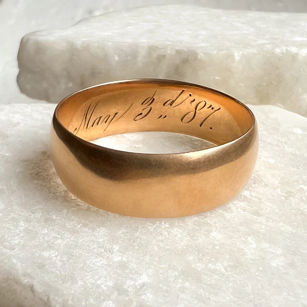 Victorian Comfort Fit Wedding Band Ring, Size 7