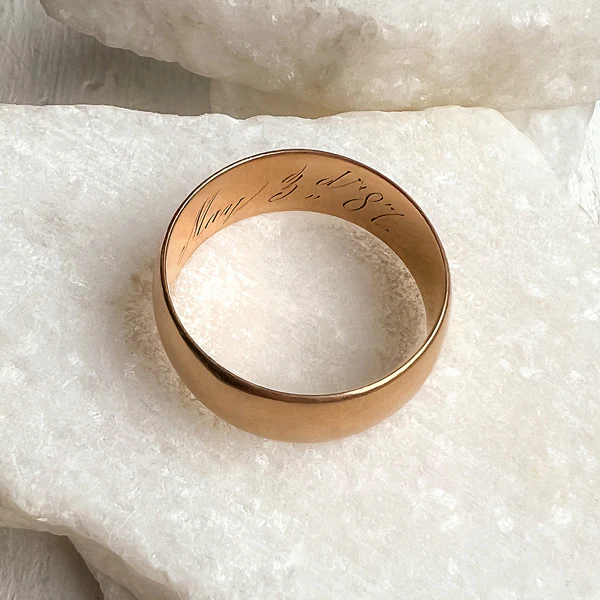 Victorian Comfort Fit Wedding Band Ring, Size 7 - Image 3