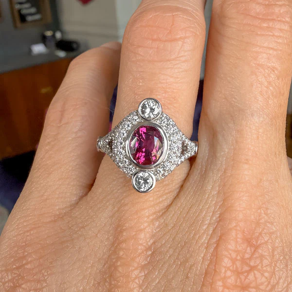 Vintage Cushion Ruby & Diamond Ring