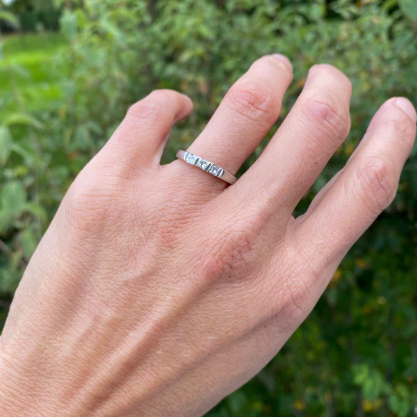Vintage Diamond Wedding Band Ring, Size 6 3/4