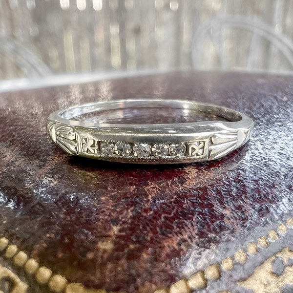 Vintage Diamond Wedding Band Ring 1949, Size 6 3/4
