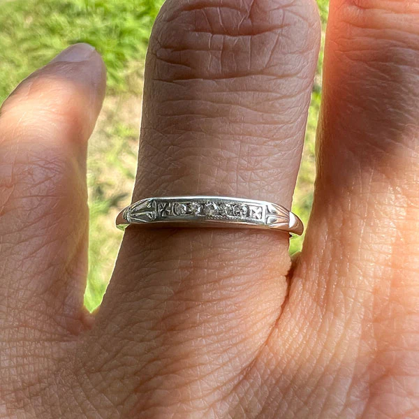 Vintage Diamond Wedding Band Ring 1949, Size 6 3/4 - Image 2