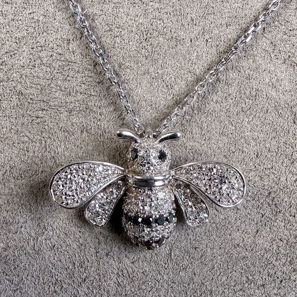Vintage Diamond Bee Pendant