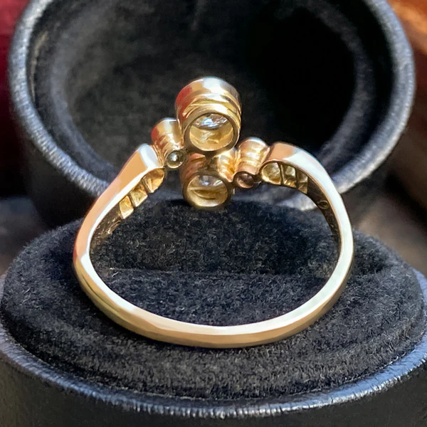 Vintage Toi et Moi Diamond Bypass Ring - Image 4