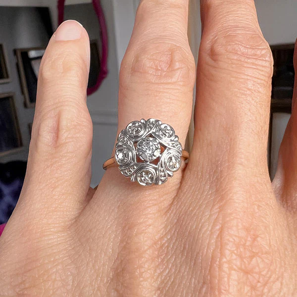 Vintage Diamond Cluster Ring - Image 2