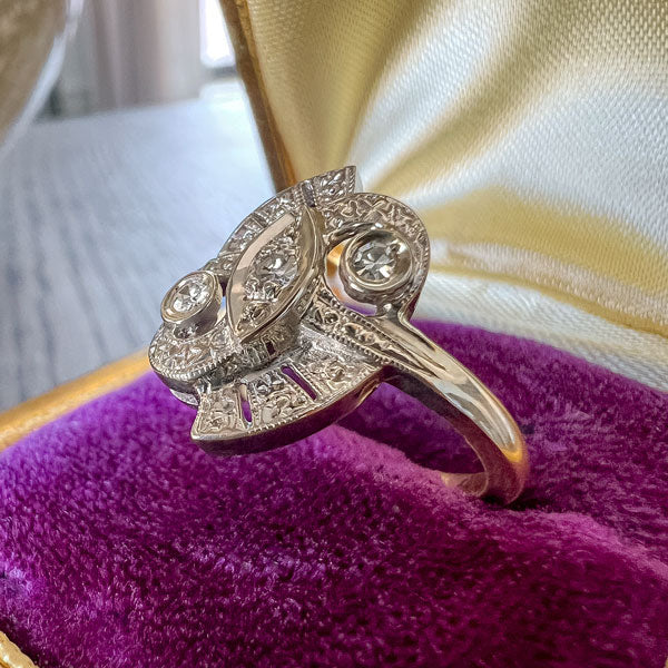 Vintage Diamond Cluster Ring - Image 3