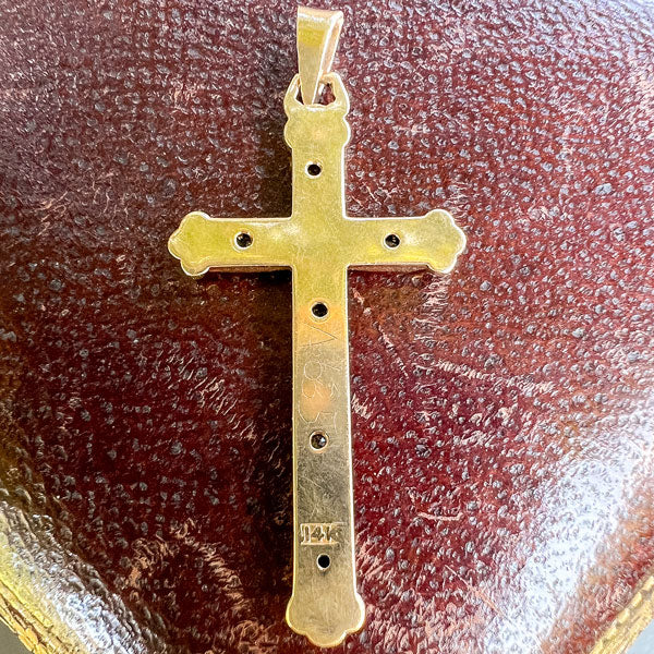 Vintage Diamond Cross Pendant - Image 3